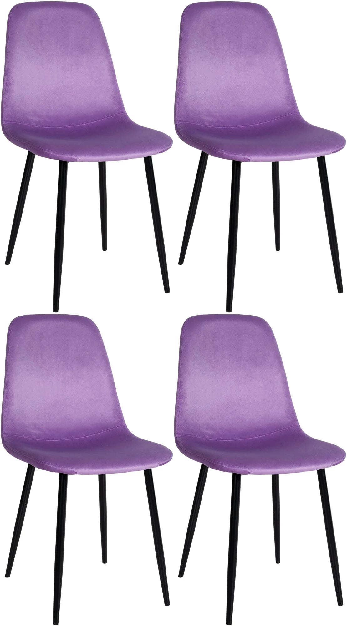 In And OutdoorMatch Eetkamerstoelen Charla - Paars - Set van 4 - Fluweel - Hoogwaardige bekleding - Stijlvolle eetkamerstoelen - Luxe uitstraling Eetkamerstoel