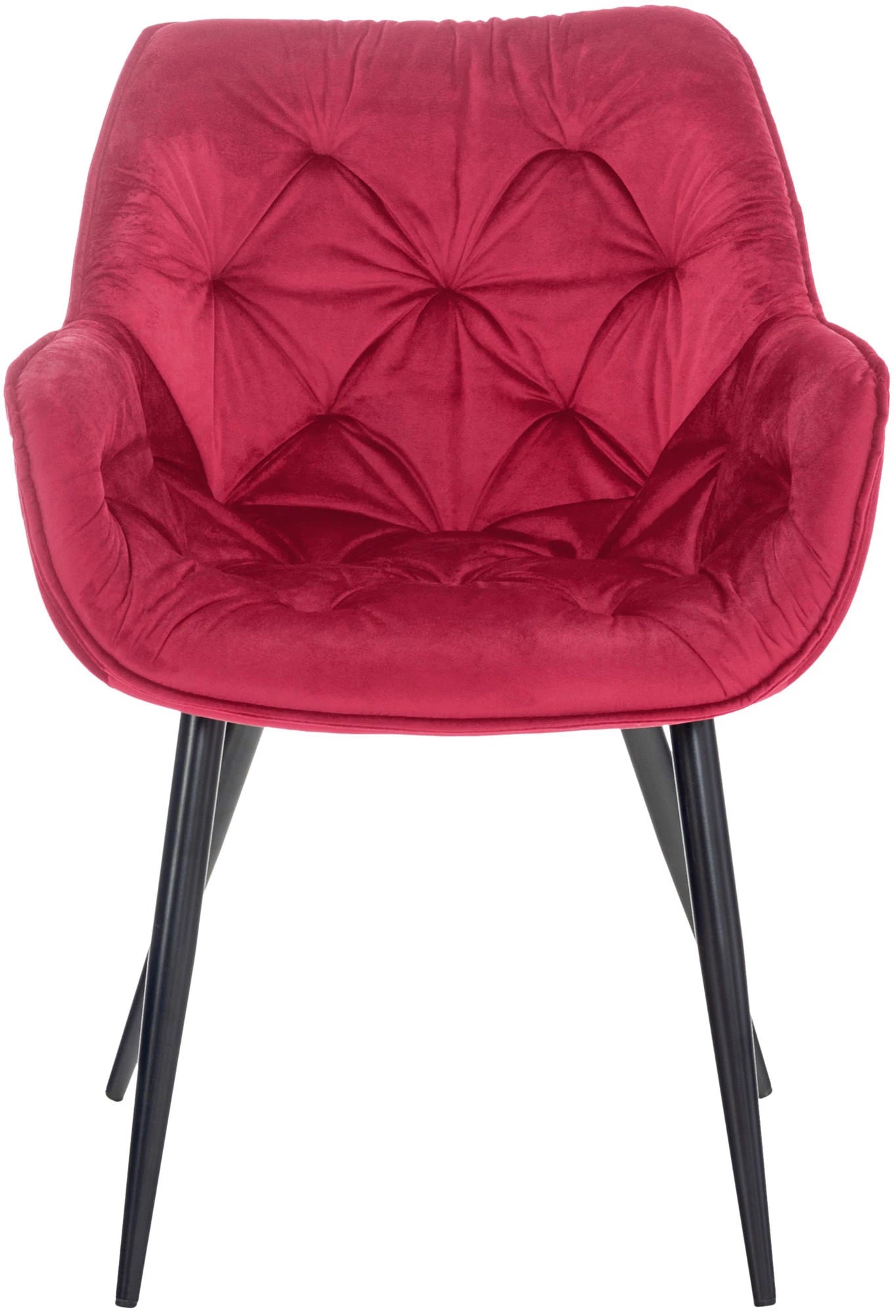 In And OutdoorMatch Eetkamerstoelen Cherise - Rood - Set van 2 - Fluweel - Hoogwaardige bekleding - Luxe eetkamerstoel - Stijlvolle uitstraling Eetkamerstoel