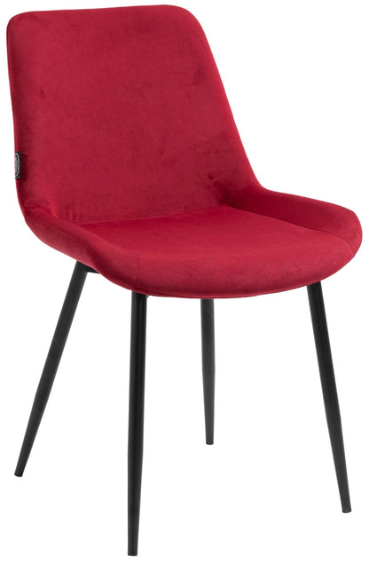 In And OutdoorMatch Eetkamerstoelen Gaby - Rood - Set van 4 - Fluweel - Hoge kwaliteit bekleding - Stijlvolle eetkamerstoelen - Luxe uitstraling Eetkamerstoel