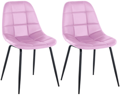 In And OutdoorMatch Eetkamerstoelen Jacklyn - Roze - Set van 2 - Kunstleer - Hoogwaardige bekleding - Luxe eetkamerstoel - Stijlvolle uitstraling Eetkamerstoel