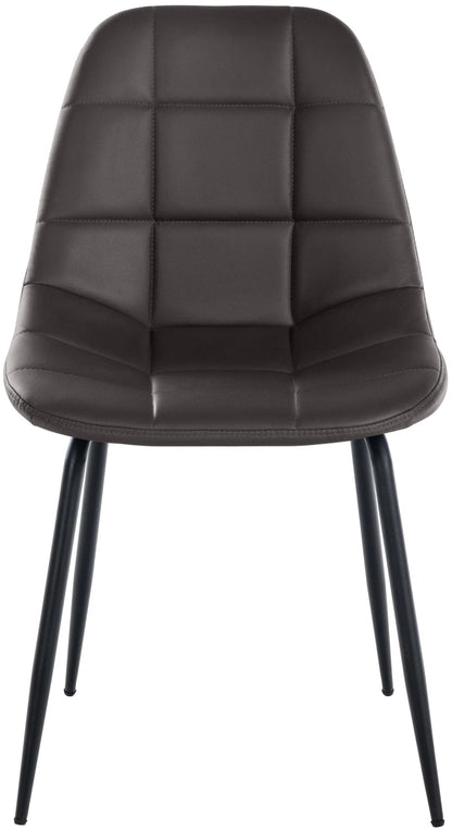 In And OutdoorMatch Eetkamerstoelen Janelle - Grijs - Set van 2 - Kunstleer - Hoogwaardige bekleding - Luxe eetkamerstoel - Stijlvolle uitstraling Eetkamerstoel