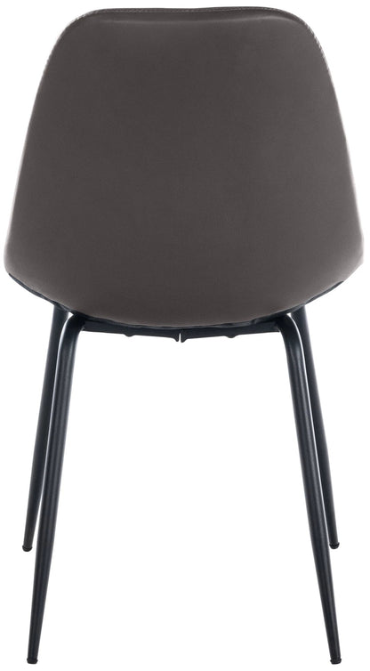 In And OutdoorMatch Eetkamerstoelen Janelle - Grijs - Set van 2 - Kunstleer - Hoogwaardige bekleding - Luxe eetkamerstoel - Stijlvolle uitstraling Eetkamerstoel