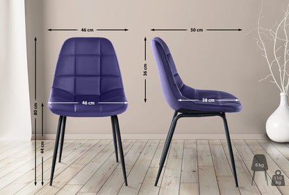 In And OutdoorMatch Eetkamerstoelen Jensen - Blauw - Set van 2 - Kunstleer - Hoogwaardige bekleding - Luxe eetkamerstoel - Stijlvolle uitstraling Eetkamerstoel