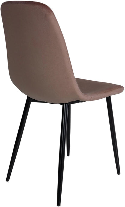 In And OutdoorMatch Eetkamerstoelen Joyce - Bruin - Set van 4 - Fluweel - Hoogwaardige bekleding - Stijlvolle eetkamerstoelen - Luxe uitstraling Eetkamerstoel