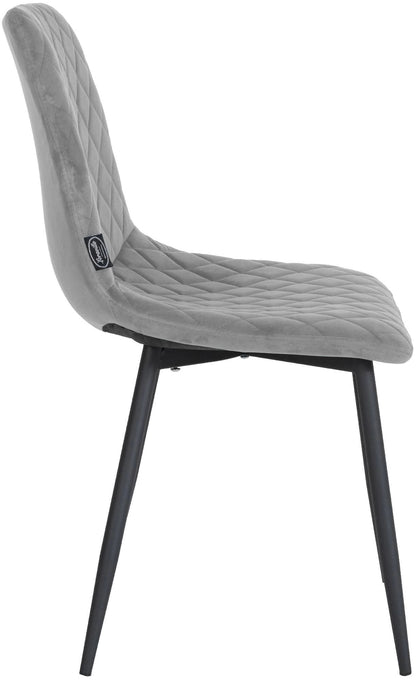 In And OutdoorMatch Eetkamerstoelen Kailyn - Grijs - Set van 4 - Fluweel - Hoogwaardige bekleding - Luxe eetkamerstoelen - Stijlvolle uitstraling Eetkamerstoel