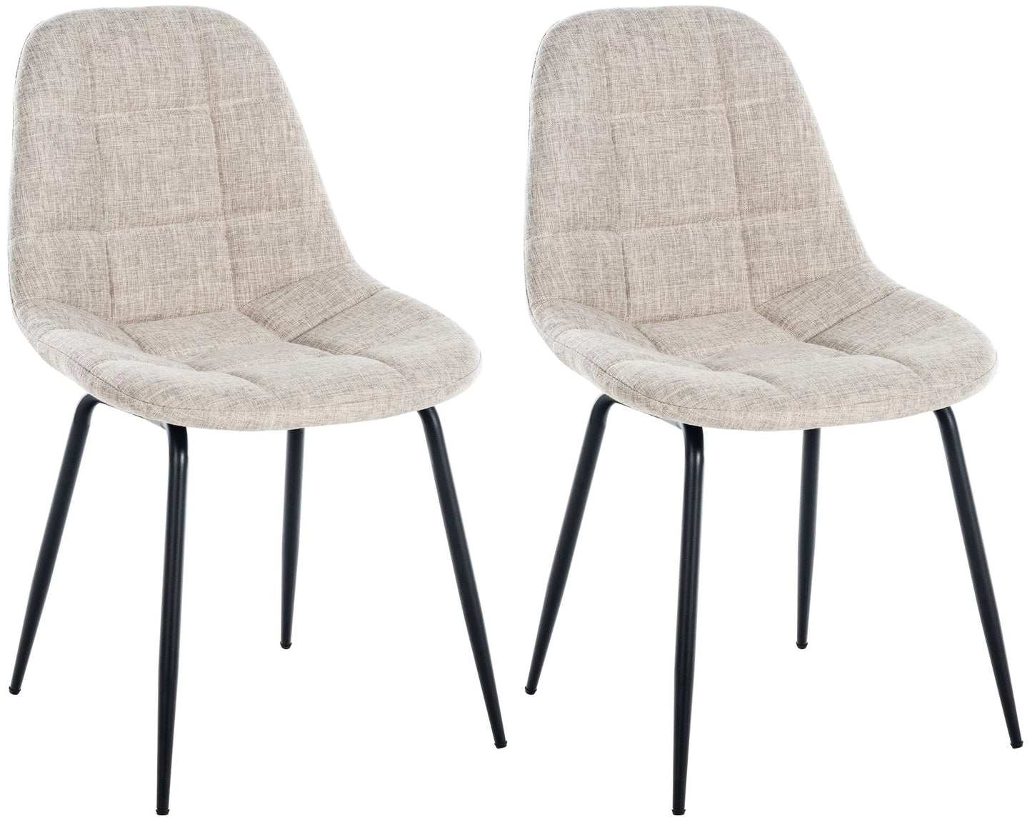 In And OutdoorMatch Eetkamerstoelen Kandace - Crème - Set van 2 - Stof - Hoge kwaliteit bekleding - Luxe eetkamerstoel - Stijlvolle uitstraling Eetkamerstoel