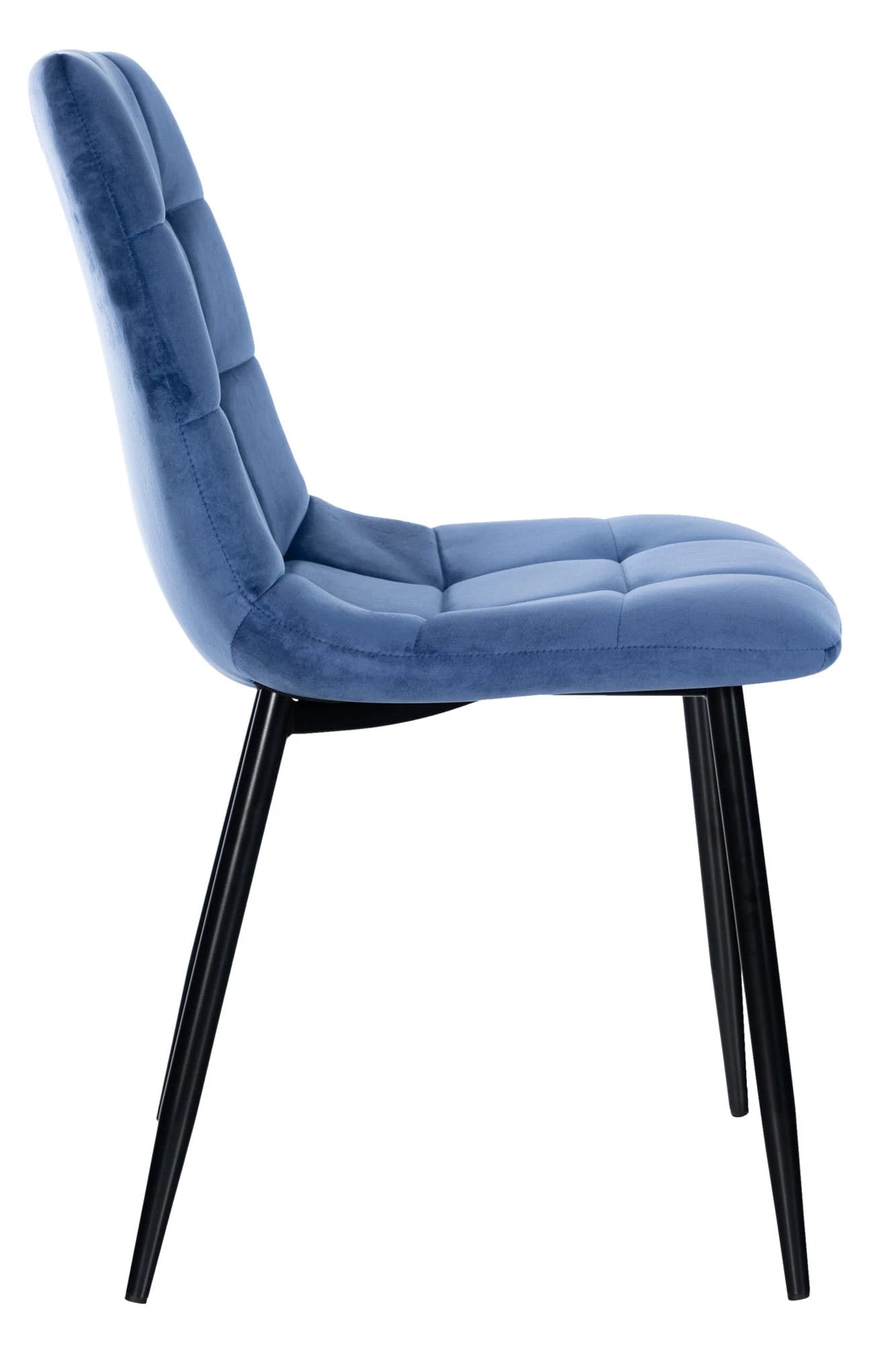 In And OutdoorMatch Eetkamerstoelen Katherine - Blauw - Set van 4 - Fluweel - Hoogwaardige bekleding - Opvallende eetkamerstoel - Stijlvolle eetkamerstoel - Gezellige uitstraling Eetkamerstoel