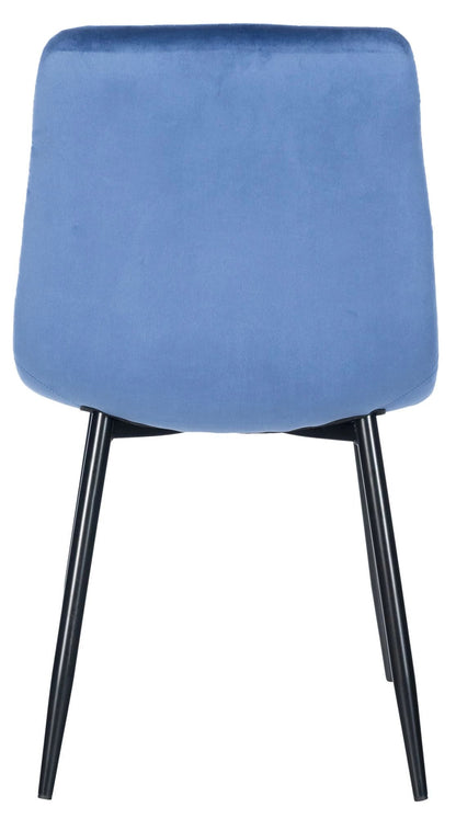 In And OutdoorMatch Eetkamerstoelen Katherine - Blauw - Set van 4 - Fluweel - Hoogwaardige bekleding - Opvallende eetkamerstoel - Stijlvolle eetkamerstoel - Gezellige uitstraling Eetkamerstoel