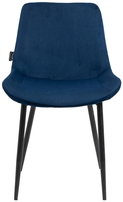 In And OutdoorMatch Eetkamerstoelen Kelli - Blauw - Set van 4 - Fluweel - Hoge kwaliteit bekleding - Deluxe Eetkamerstoelen - Stijlvolle uitstraling Eetkamerstoel