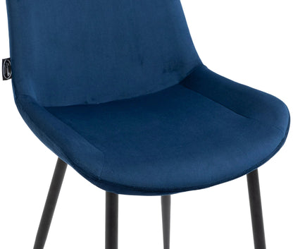 In And OutdoorMatch Eetkamerstoelen Kelli - Blauw - Set van 4 - Fluweel - Hoge kwaliteit bekleding - Deluxe Eetkamerstoelen - Stijlvolle uitstraling Eetkamerstoel