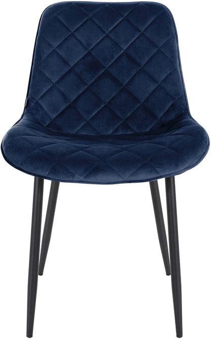 In And OutdoorMatch Eetkamerstoelen Leanne - Blauw - Set van 4 - Fluweel - Hoogwaardige bekleding - Exclusieve eetkamerstoelen - Stijlvolle uitstraling Eetkamerstoel