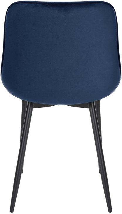 In And OutdoorMatch Eetkamerstoelen Leanne - Blauw - Set van 4 - Fluweel - Hoogwaardige bekleding - Exclusieve eetkamerstoelen - Stijlvolle uitstraling Eetkamerstoel