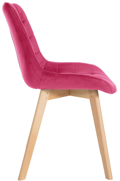 In And OutdoorMatch Eetkamerstoelen Lou - Roze - Set van 2 - Fluweel - Hoge kwaliteit bekleding - Deluxe Eetkamerstoelen - Exclusieve Look Eetkamerstoel