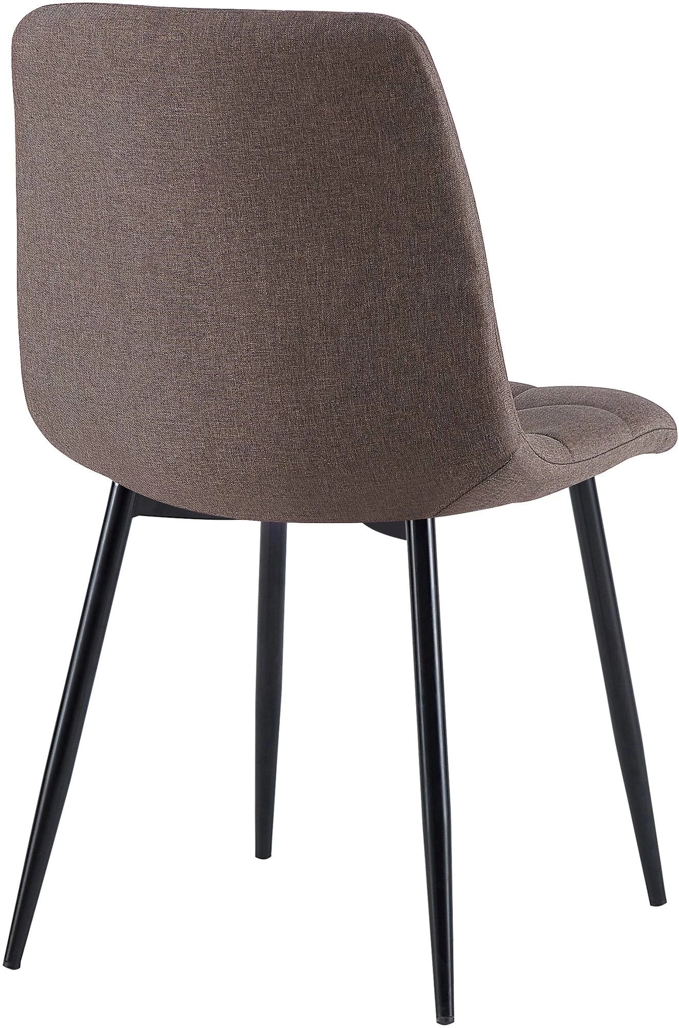 In And OutdoorMatch Eetkamerstoelen Luanne - Bruin - Set van 4 - Stof - Hoge kwaliteit bekleding - Luxe eetkamerstoelen - Moderne look Eetkamerstoel