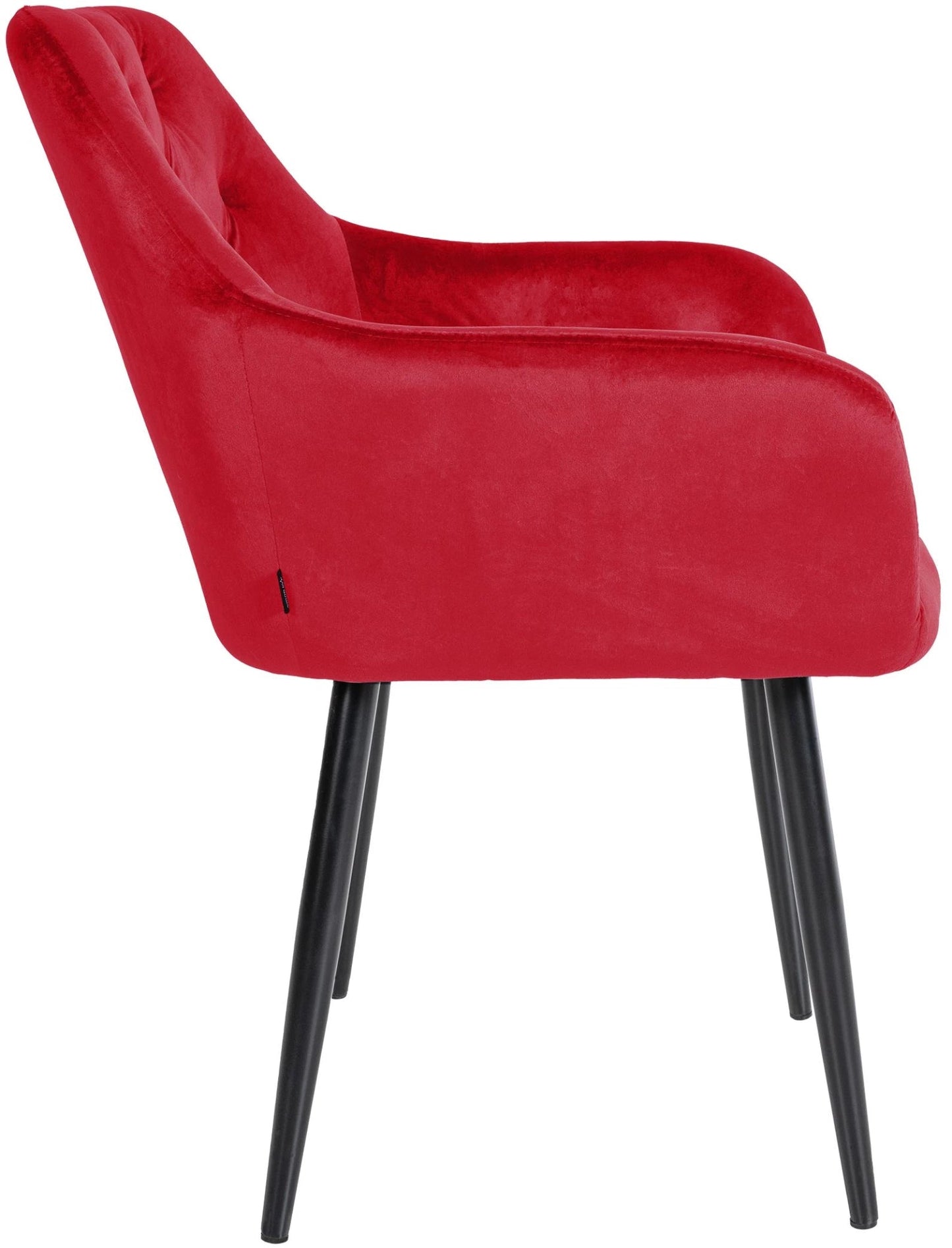 In And OutdoorMatch Eetkamerstoelen Madison - Rood - Set van 2 - Fluweel - Hoogwaardige bekleding - Stijlvolle eetkamerstoelen - Luxe uitstraling Eetkamerstoel