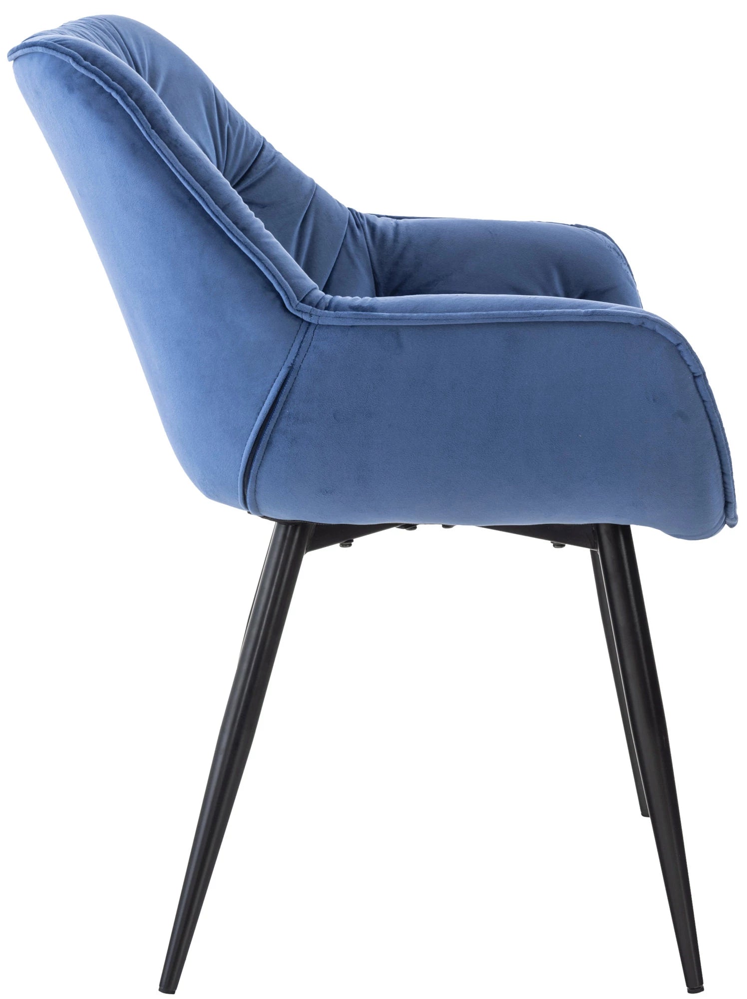 In And OutdoorMatch Eetkamerstoelen Meredith - Blauw - Set van 2 - Fluweel - Hoogwaardige bekleding - Luxe eetkamerstoel - Stijlvolle uitstraling Eetkamerstoel