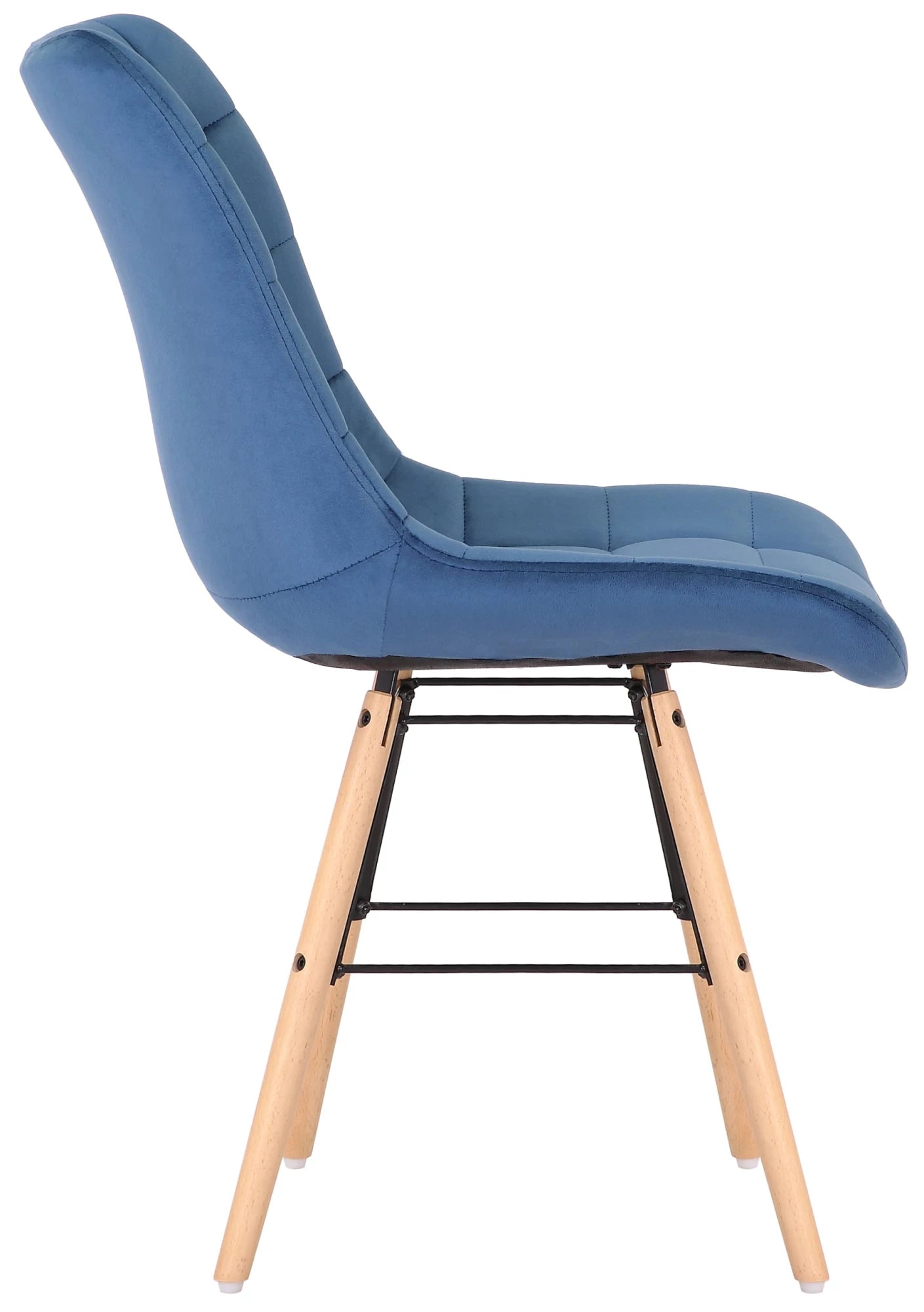 In And OutdoorMatch Eetkamerstoelen Netta - Blauw - Set van 2 - Fluweel - Hoogwaardige bekleding - Stijlvolle eetkamerstoelen - Luxe uitstraling Eetkamerstoel