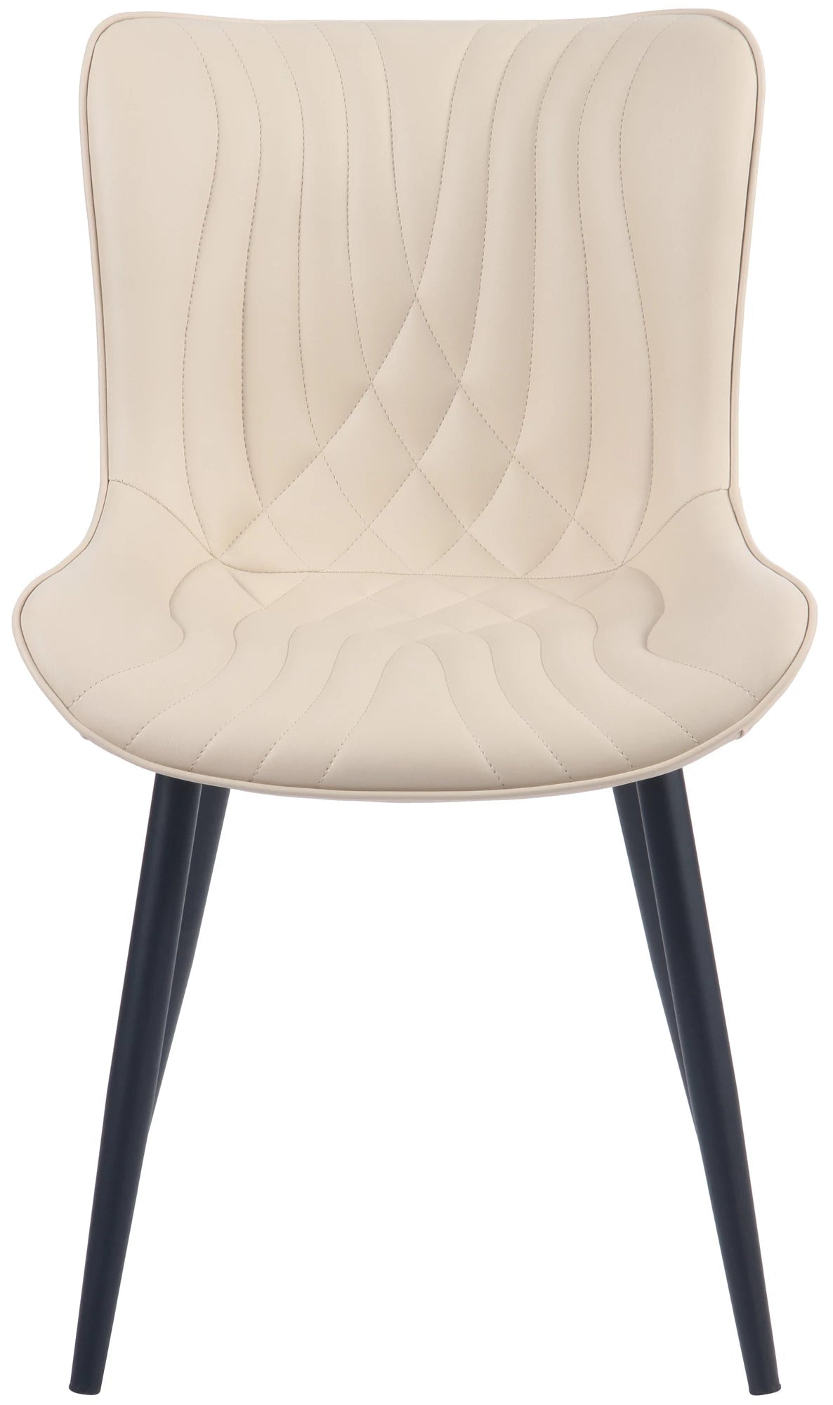 In And OutdoorMatch Eetkamerstoelen Salena - Crème - Set van 2 - Kunstleer - Hoogwaardige bekleding - Stijlvolle eetkamerstoelen - Luxe uitstraling Eetkamerstoel