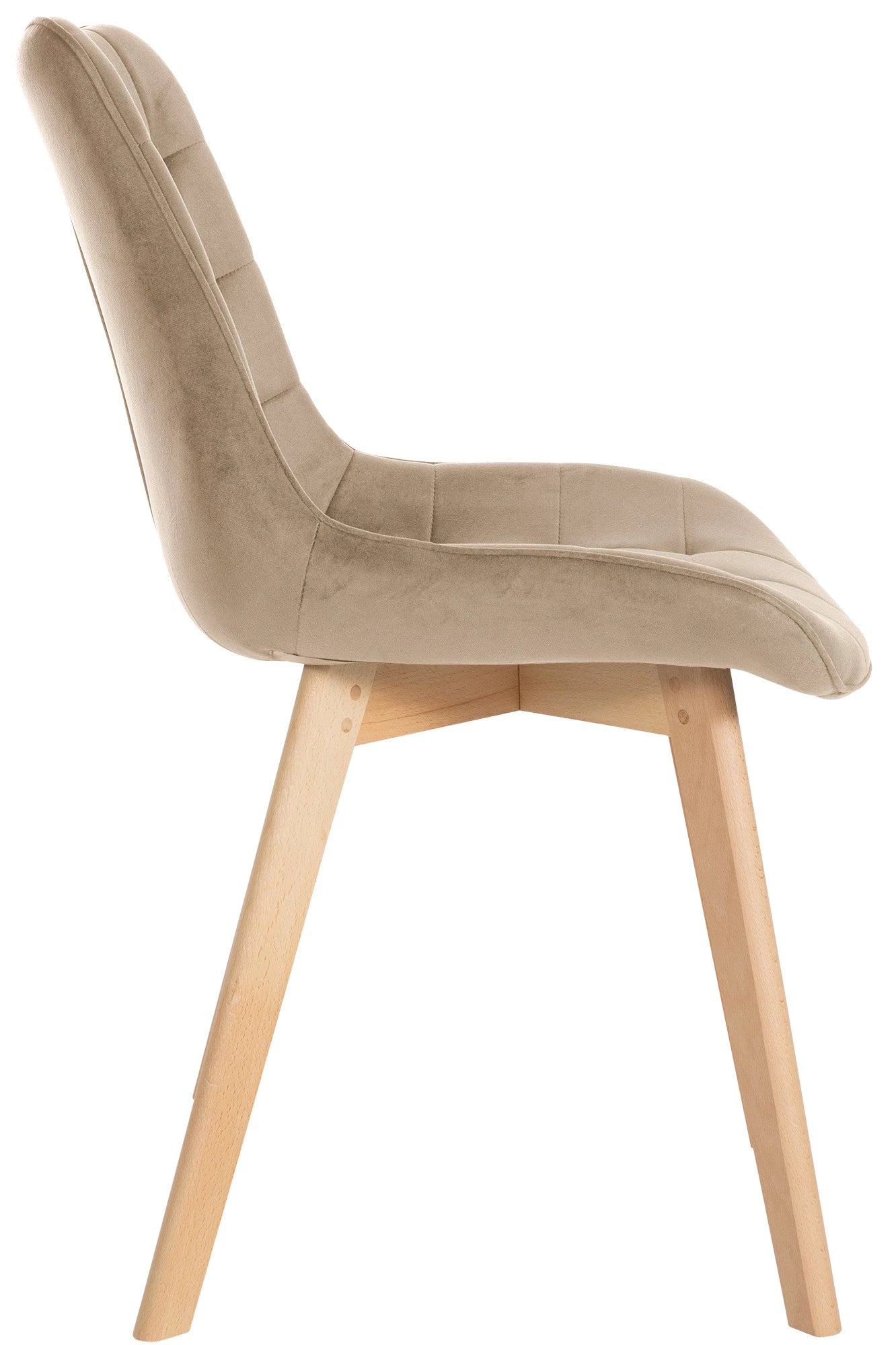 In And OutdoorMatch Eetkamerstoelen Tammie - Beige - Set van 2 - Fluweel - Hoge kwaliteit bekleding - Deluxe Eetkamerstoelen - Exclusieve Look Eetkamerstoel