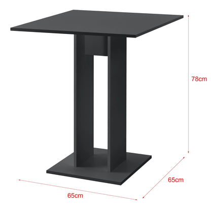 In And OutdoorMatch Eettafel Chauncey - 65x65x78 cm - Donkergrijs - Spaanplaat - Stijlvol design Eettafel/ Eetkamertafel