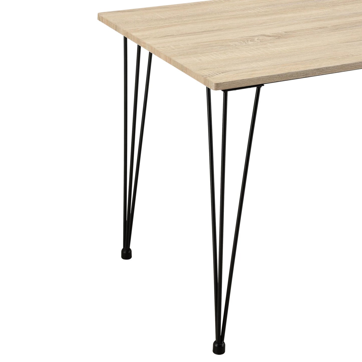 In And OutdoorMatch Eettafel Fulvia - 120x70x75 cm - MDF en Staal - Eikenkleurig - Elegante en Minimalistische Tafel Eettafel/ Eetkamertafel