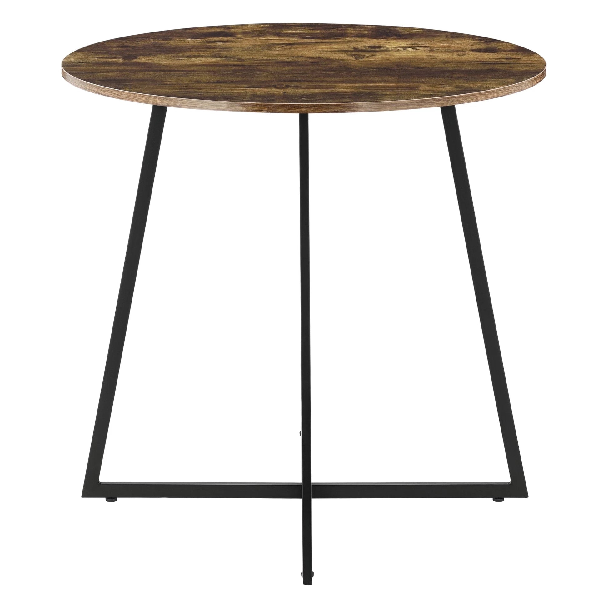 In And OutdoorMatch Eettafel Lauryn - Rond - 78x80 cm - Zwart en Houtkleurig - MDF en Staal - Modern Design Eettafel/ Eetkamertafel