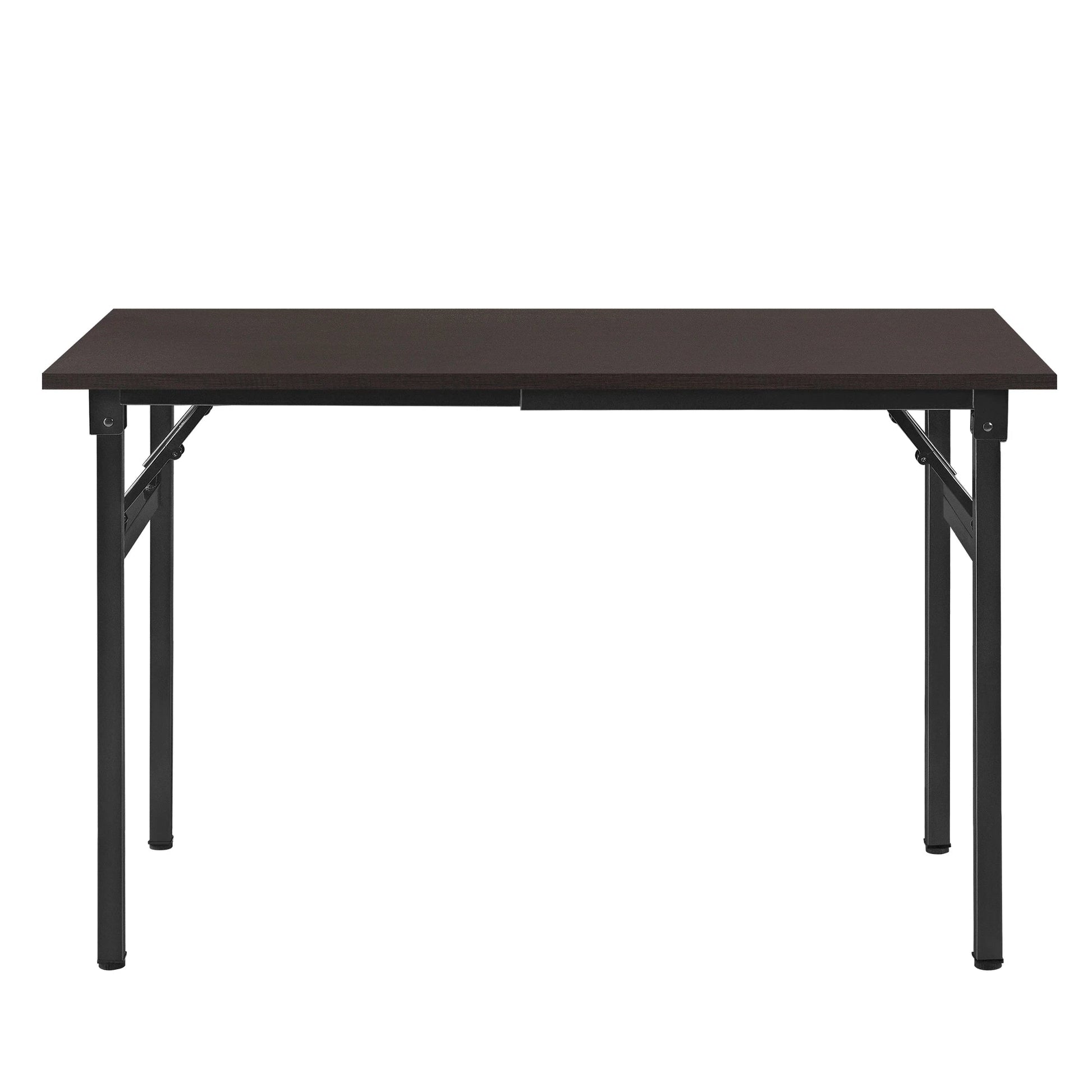 In And OutdoorMatch Eettafel Marielle - Bureau - 120x60x75 - 76,4 cm - Opvouwbaar - Verstelbaar - Donkerbruin en Zwart - Modern Design Eettafel/ Eetkamertafel