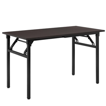 In And OutdoorMatch Eettafel Marielle - Bureau - 120x60x75 - 76,4 cm - Opvouwbaar - Verstelbaar - Donkerbruin en Zwart - Modern Design Eettafel/ Eetkamertafel