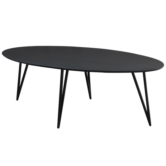 In And OutdoorMatch Eettafel Nero - 190x110x76cm - Ovaal - Modern - Eetkamertafel Eettafel/ Eetkamertafel