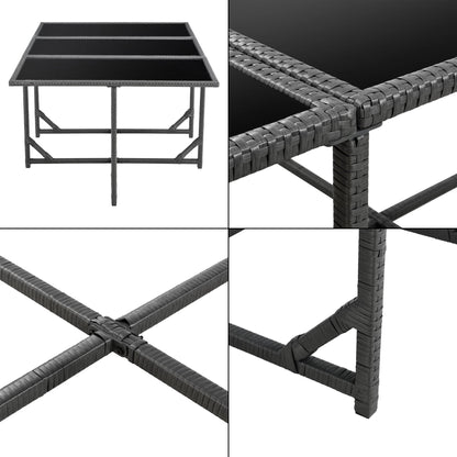 In And OutdoorMatch Elegante Tuinset Hella - 11-delig - Loungeset - Donkergrijs - Staal - Tempered Glass - Stof - Weerbestendig - Garden set