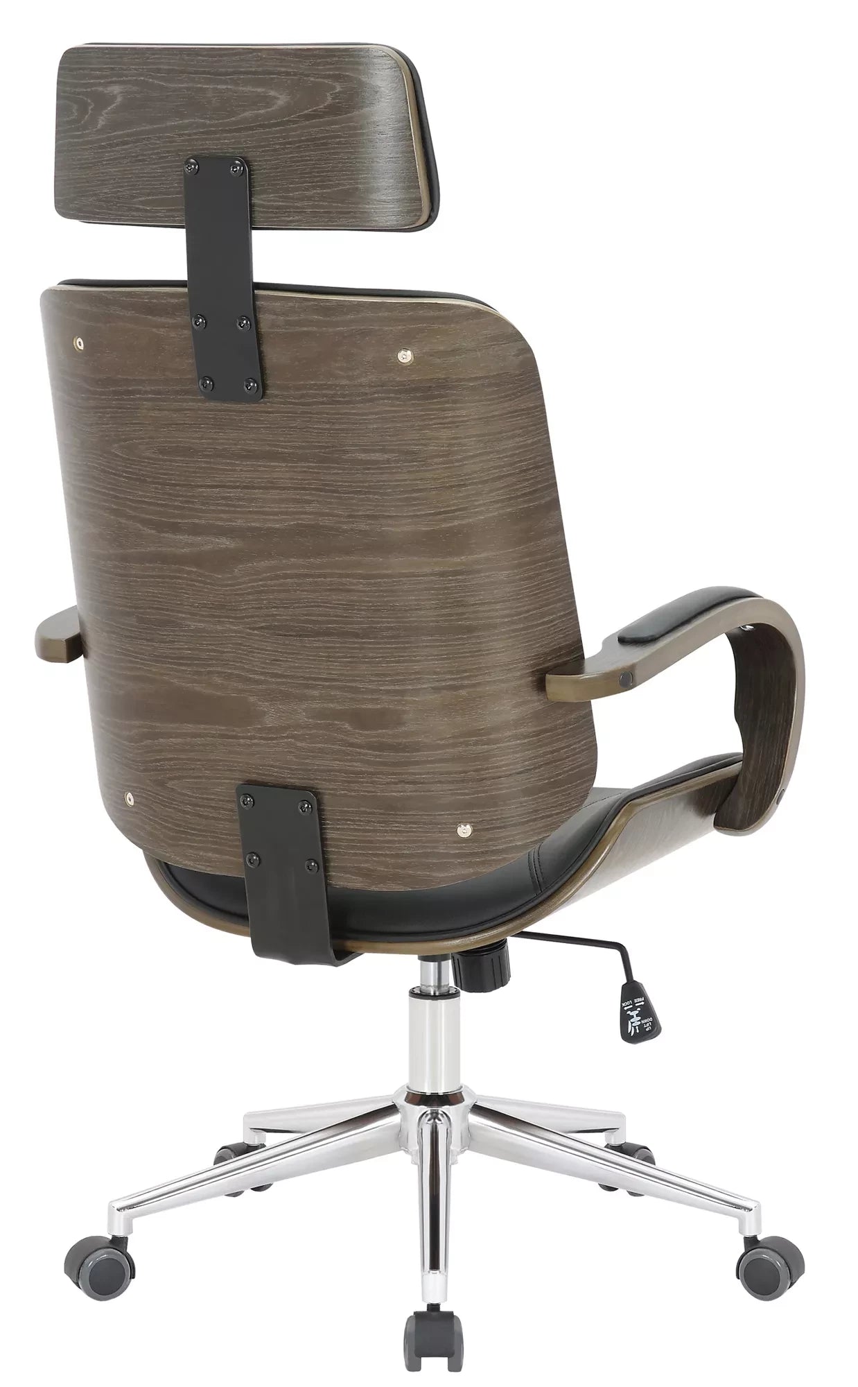 In And OutdoorMatch Ergonomische Bureaustoel Cora - Lange Rugleuning - Zwart - Zithoogte 45-55cm - Kunstleer - Op Wieltjes - Voor Volwassenen Bureaustoel