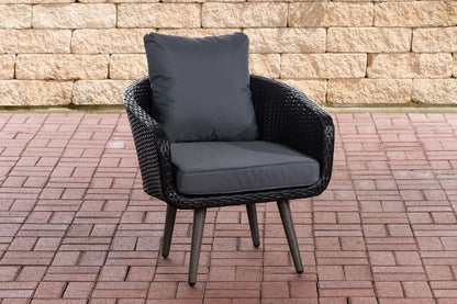 In And OutdoorMatch Fauteuil Andrea - Donkergrijs - 40 cm - Weerbestendig - Polyrattan en aluminium - Scandinavische stijl - Hoogwaardige bekleding - Voor binnen en buiten Garden Chair