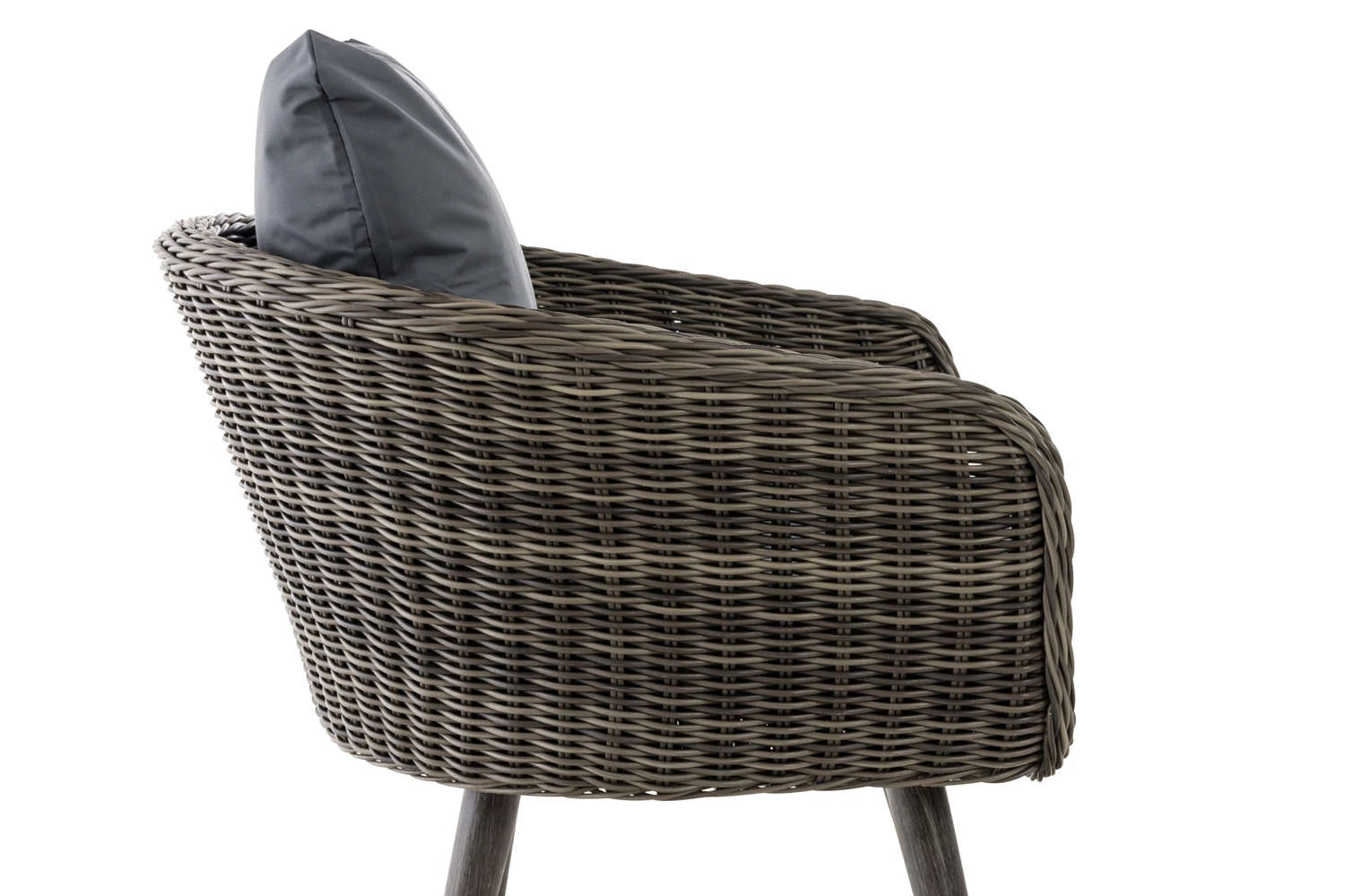 In And OutdoorMatch Fauteuil Porfirio - Donkergrijs - 40 cm - Weerbestendig - Polyrattan en aluminium - Scandinavische stijl - Hoogwaardige bekleding - Voor binnen en buiten Garden Chair