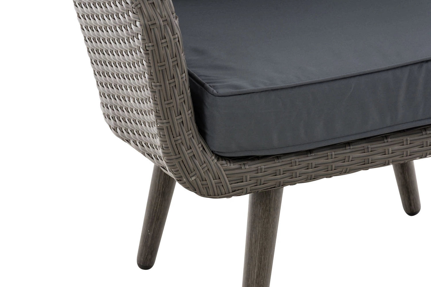 In And OutdoorMatch Fauteuil Warner - Donkergrijs - 40 cm - Weerbestendig - Polyrattan en aluminium - Scandinavische stijl - Hoogwaardige bekleding - Voor binnen en buiten Garden Chair