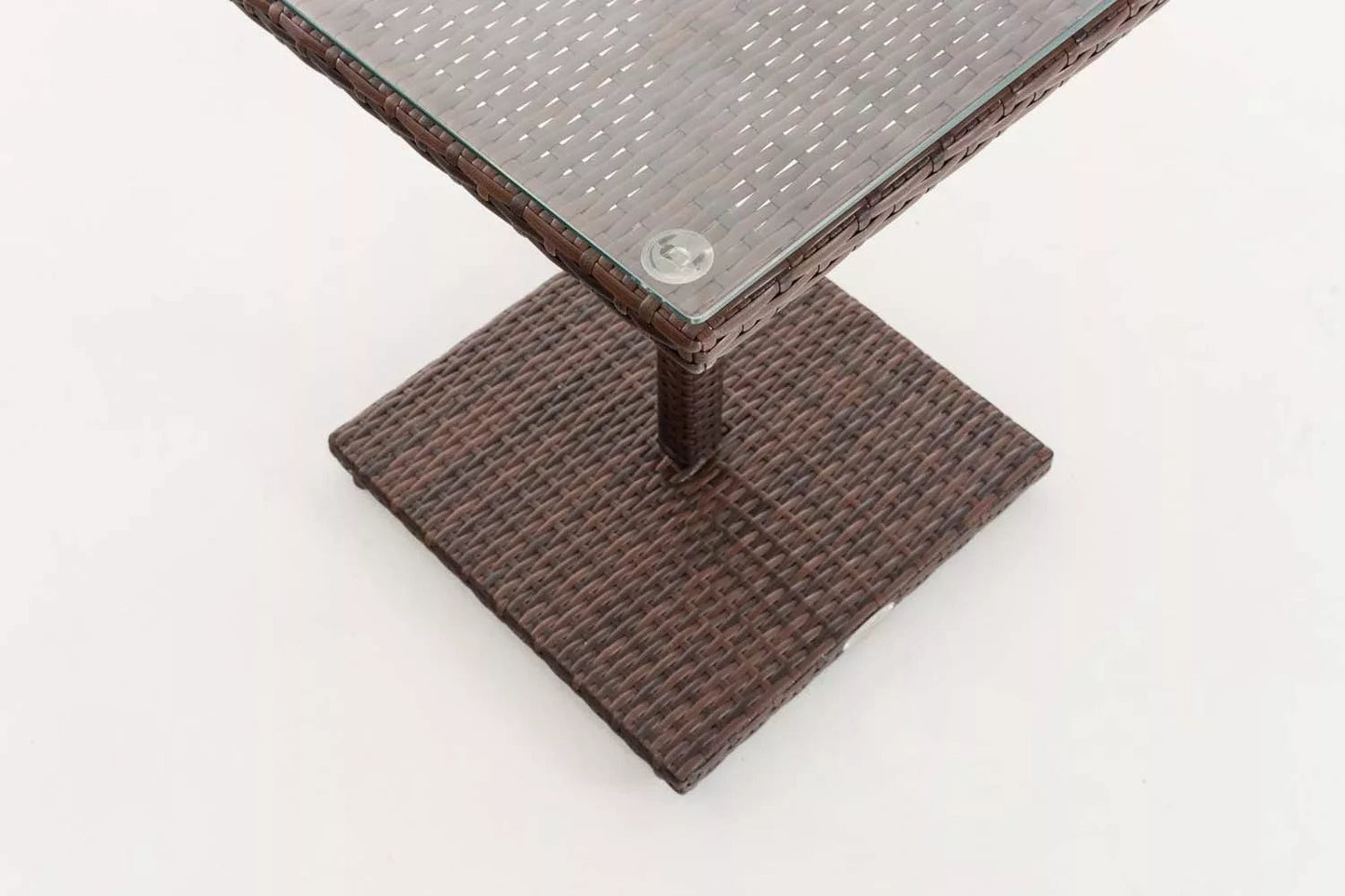 In And OutdoorMatch Glastafel Norris - Bijzettafel - Tuintafel rotan wicker - Bruin - Salontafel - 59x59x72cm Garden Table