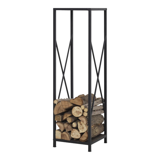 In And OutdoorMatch Haardhoutrek Jacks - Houtopslag 35x35x120 cm zwart Houtrek