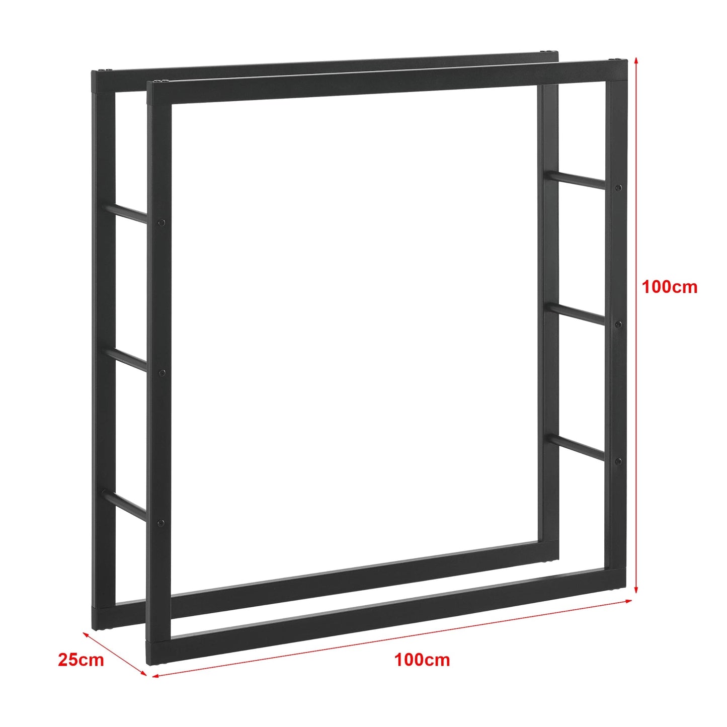 In And OutdoorMatch Haardhoutrek houtopslag Pico - Zwart 100x25x100 cm Houtrek