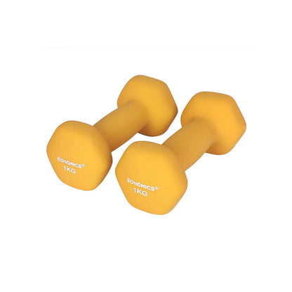 In And OutdoorMatch Halterset Geel Lenore - Halterset - Gewichten - 2x1kg Dumbell set