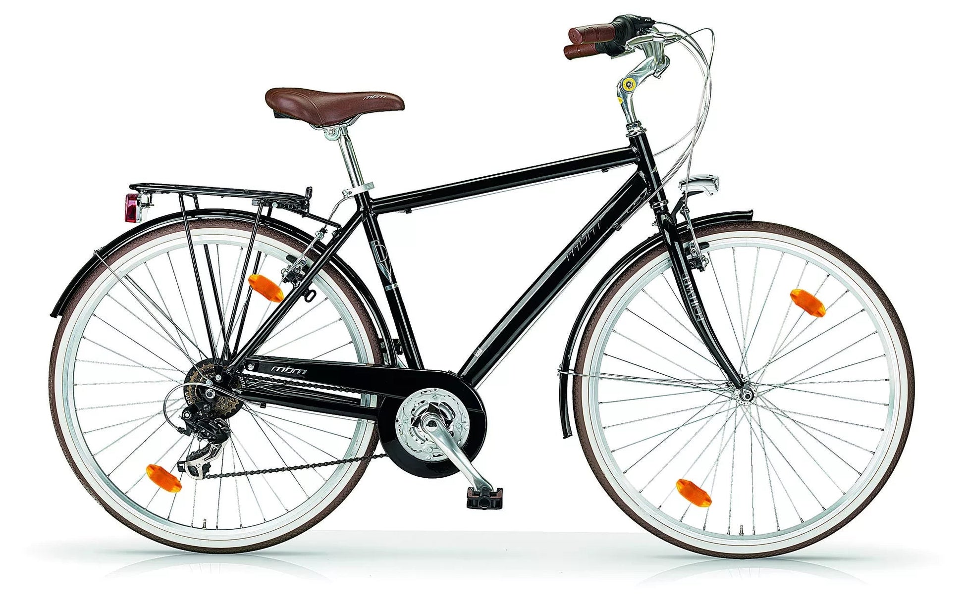 In And OutdoorMatch Herenfiets Lucile - Met 6 versnellingen - Stadsfiets 28 inch - Framemaat 54cm - Hybride - V-brakes en remgrepen - Zwart/zilver Stadshybride derailleur