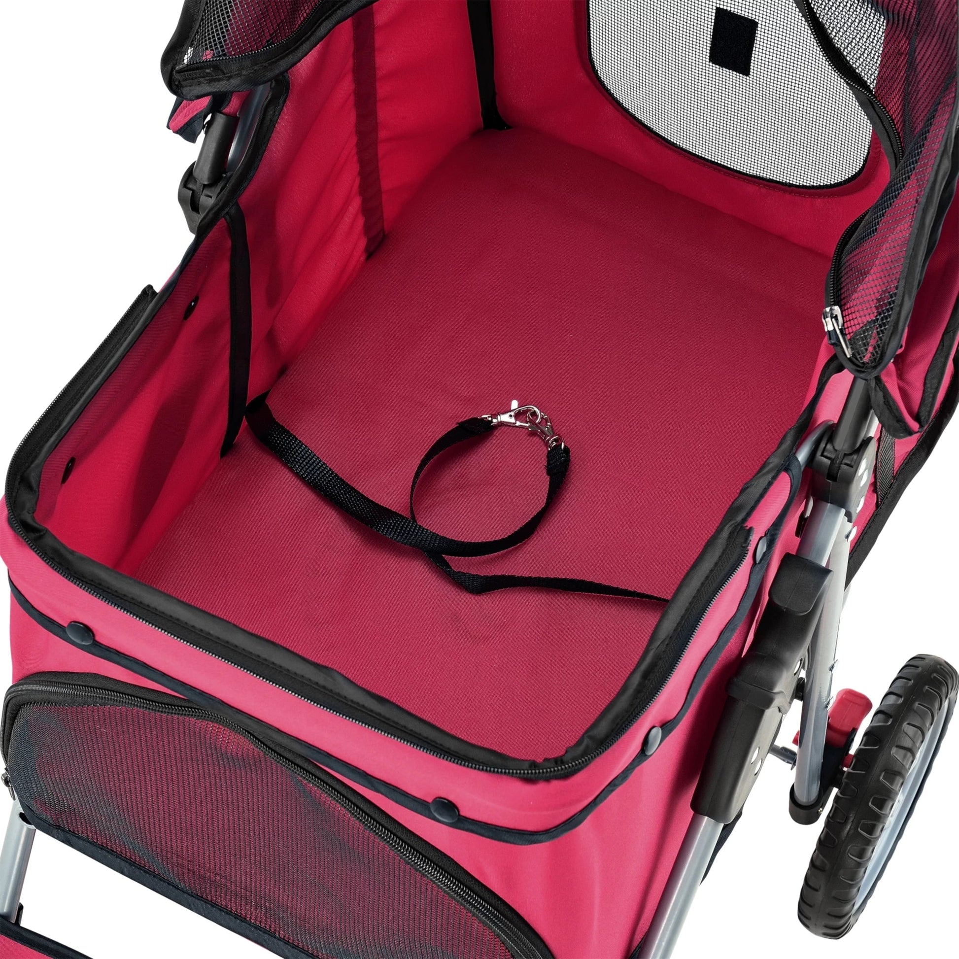 In And OutdoorMatch Hondenbuggy Zion - Met 4 wielen - 73x46x100 cm max. 15 kg - Rood Pram