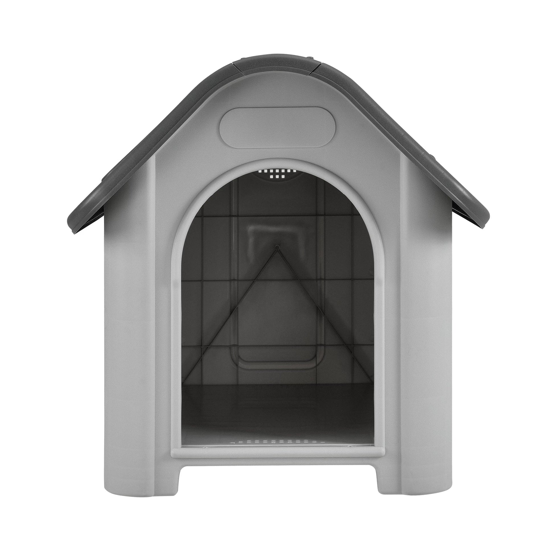 In And OutdoorMatch Hondenkennel Nico - Kattenhuis - Hondenhok - PVC - 87x72x755 cm - Grijs en zwart Honden Bench