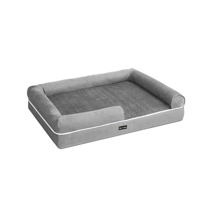 In And OutdoorMatch Hondenkussen Leatha - Lichtgrijs - Hondenmand 106x80x25cm - Soft - Orthopedisch Hondenkussens kiezen Honden bed