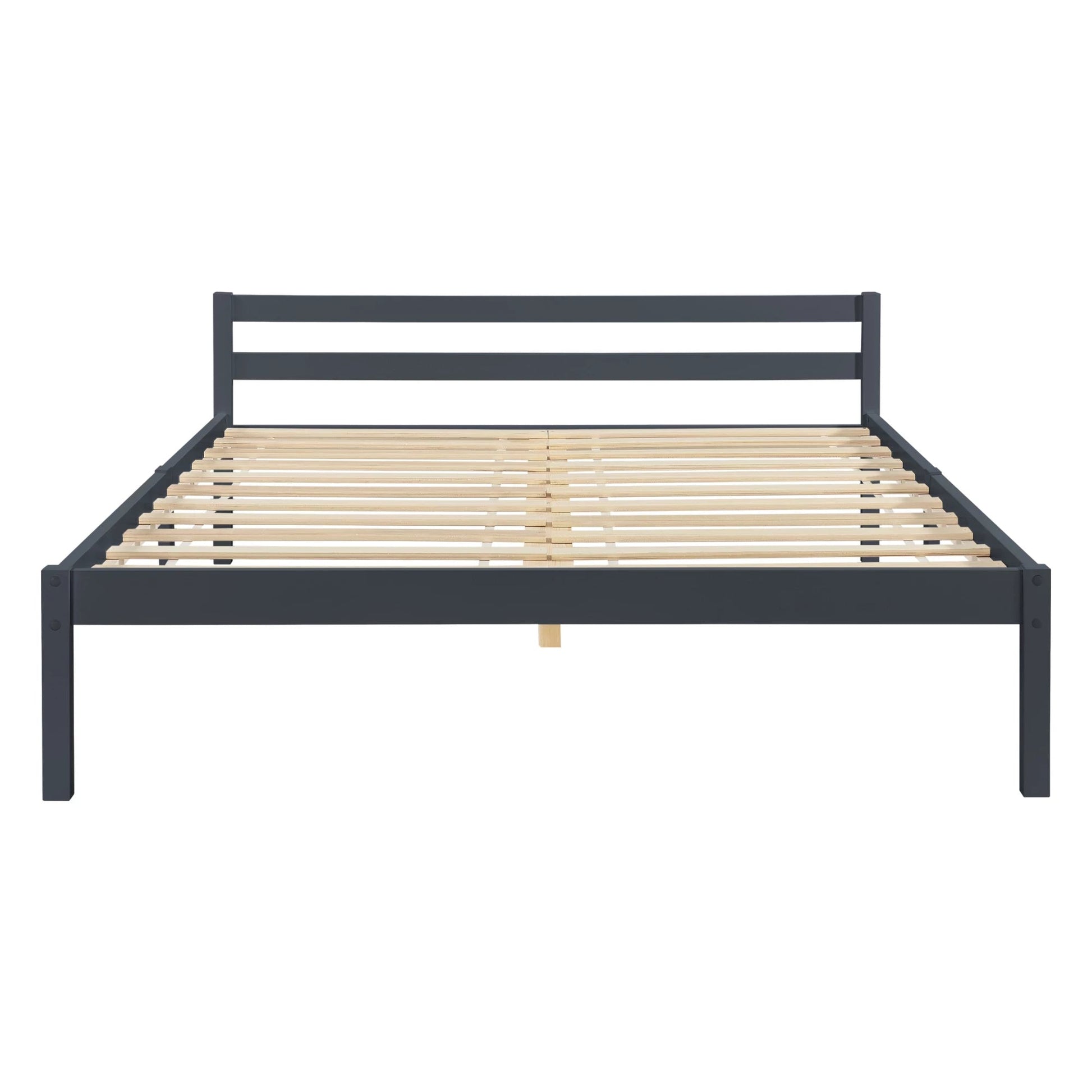 In And OutdoorMatch Houten Bed Brittanny - Grenen - Met Matras - 140x200 cm - Donkergrijs - Slijtvast - Gemaakt in de EU bed twee personen