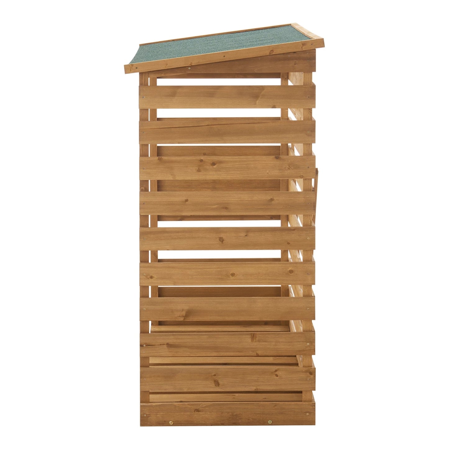 In And OutdoorMatch Houten Brandhoutrek Adella - Houtopslag - 116x64x123 cm - Grenen en Bitumen - Klassiek Design storage rack