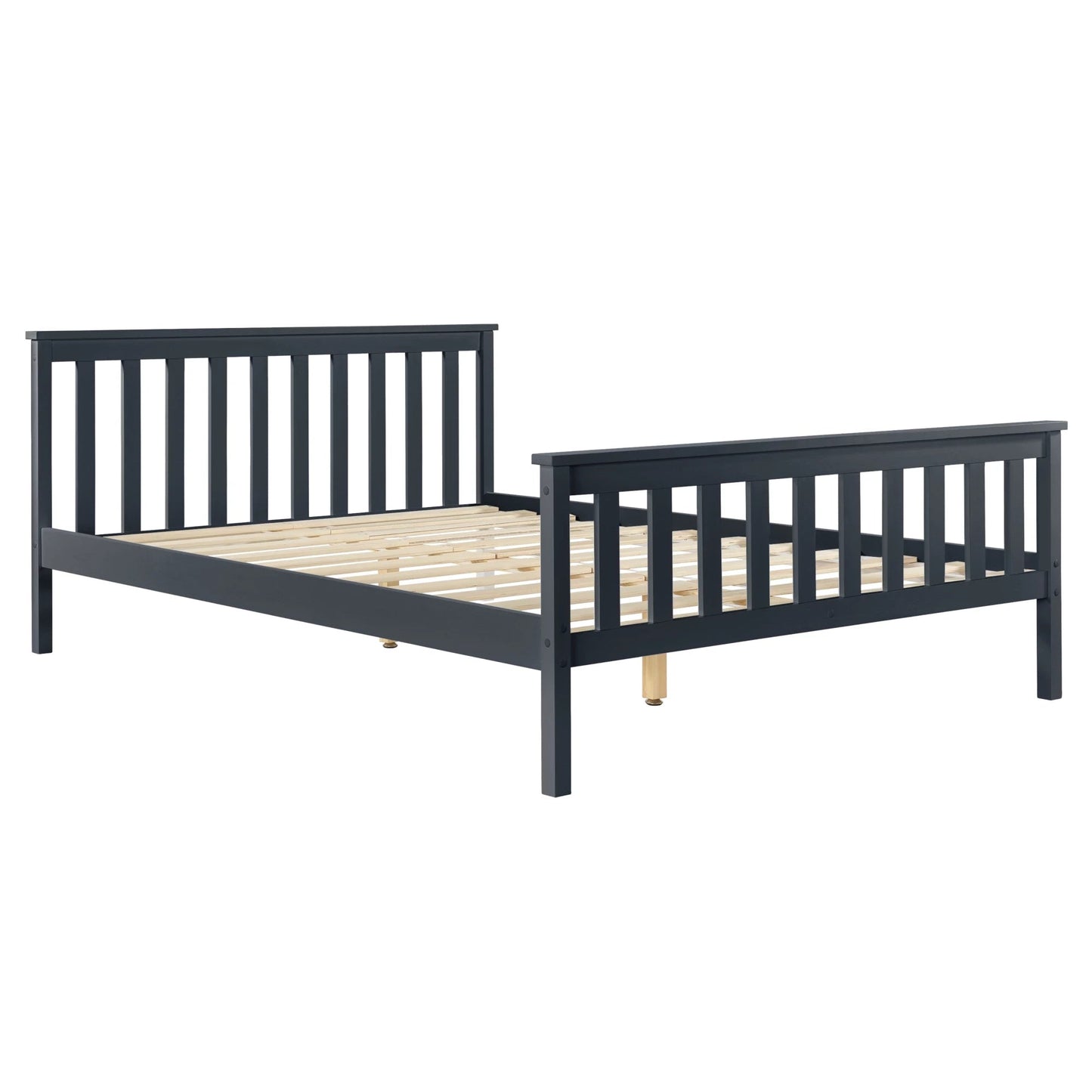 In And OutdoorMatch Houten bed Timmy - Sterk massief grenen - 180x200 cm - Donkergrijs - Klassiek design bed twee personen