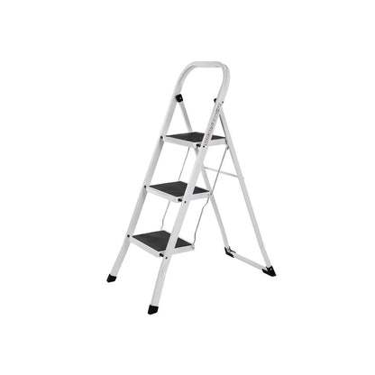 In And OutdoorMatch Huishoudtrap PRO 3 treden Jovey - Keukentrap Opvouwbaar - Zilver-Antislip - 89cm - 150kg Ladder