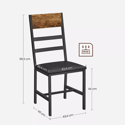 In And OutdoorMatch Industriële Dena - Zithoogte 44cm - Kuipstoel - Woonkamerstoelen - Bezoekersstoel - Keukenstoelen - Set van 2 Eetkamerstoel