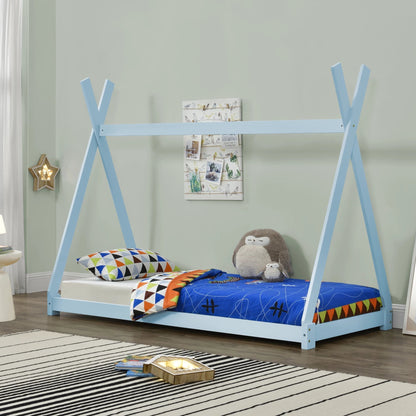 In And OutdoorMatch Junior Bed Trudie - Tipi - Met bedbodem - 90x200cm - Blauw - Grenen - Voor jongens - Voor meisjes - Voor kinderen Eén persoon slapen