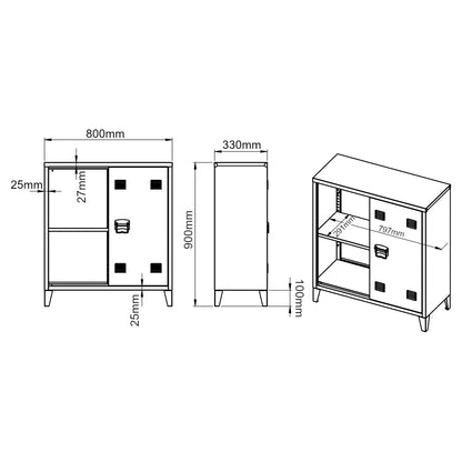 In And OutdoorMatch Kantoorkast Ashlee - Metaal - 90x80x33 cm - Wit - Stijlvolle uitstraling Kast