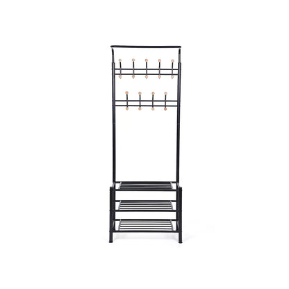 In And OutdoorMatch Kapstok Wilhelmine - Met schoenenrek - Wandkapstok - Industrieel - Met plank - Hoedenplank - 67x36x187cm Kledingrek